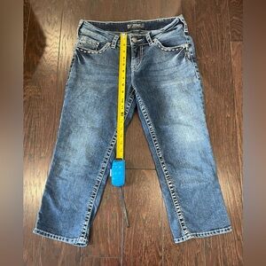 Silver Jeans Women's Blue Straight-Leg Capris